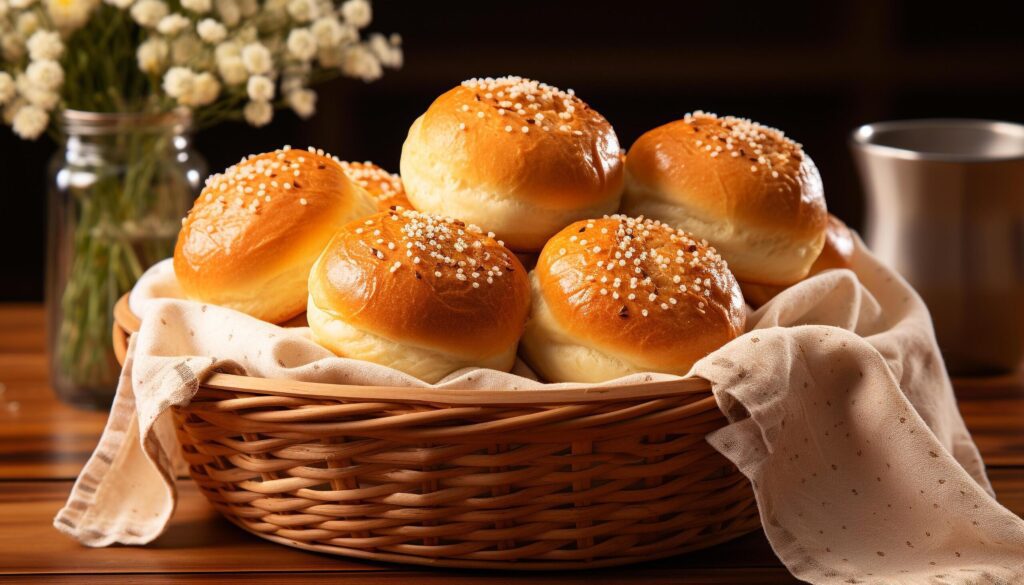 Homemade gourmet bread, fresh and healthy, on wooden table generated by AI Free Photo