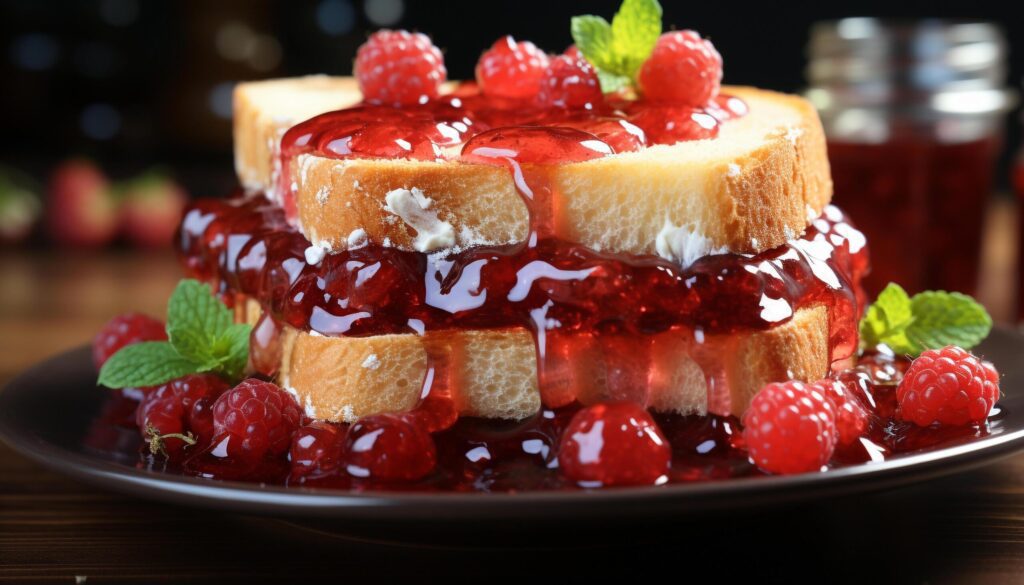 Homemade gourmet dessert fresh berry cheesecake on wooden plate generated by AI Free Photo