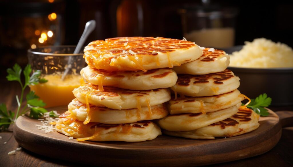 Homemade pancake stack, sweet and fresh, ready to eat delight generated by AI Free Photo