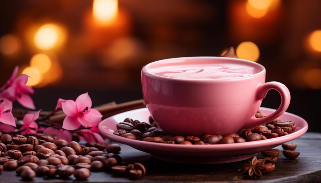 Hot coffee cup on wooden table, steam rises invitingly generated by AI Free Photo