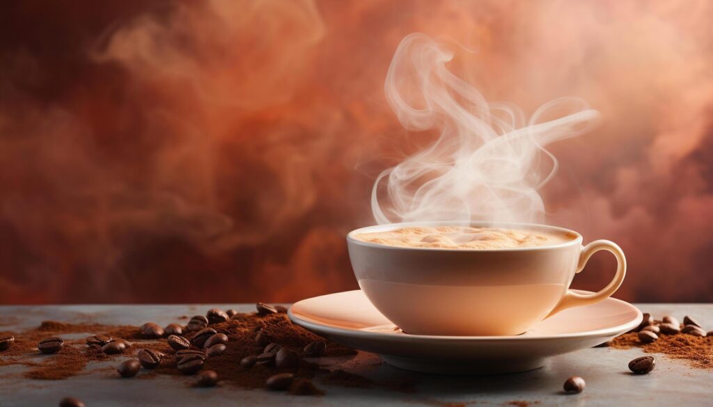 Hot coffee steams on wood table, a fragrant relaxation generated by AI Free Photo