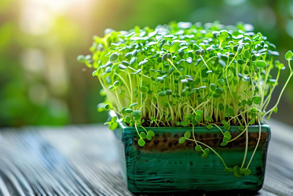 Indoor Microgreen Garden with Efficient Lighting with . Free Photo