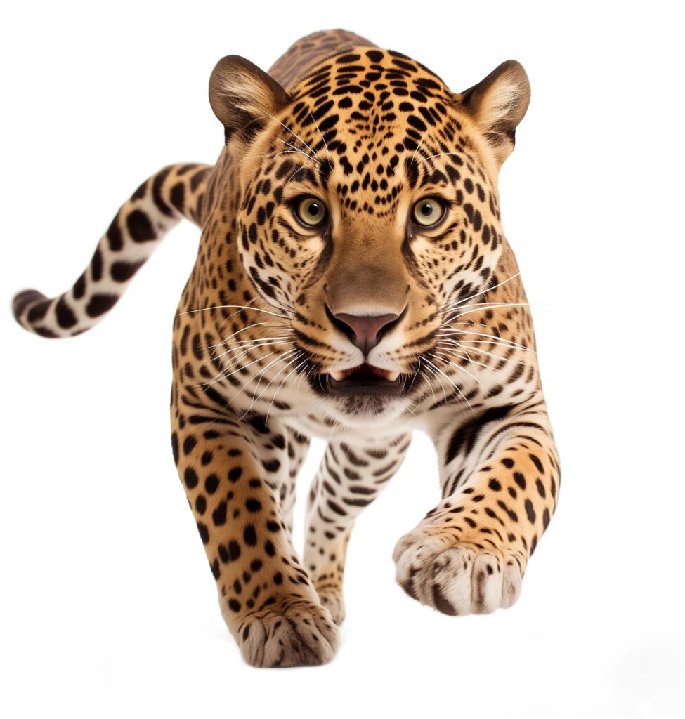 jaguar panthera onca isolated on white background.Generative Ai Free Photo