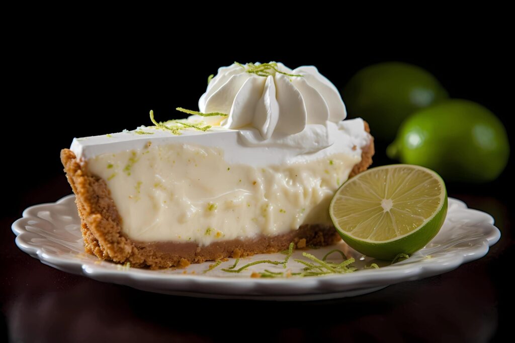 Key Lime Pie – A beloved dessert from the Florida Keys, Key Lime Pie is made with a tangy filling of key lime juice and condensed milk in a graham cracker crust Free Photo