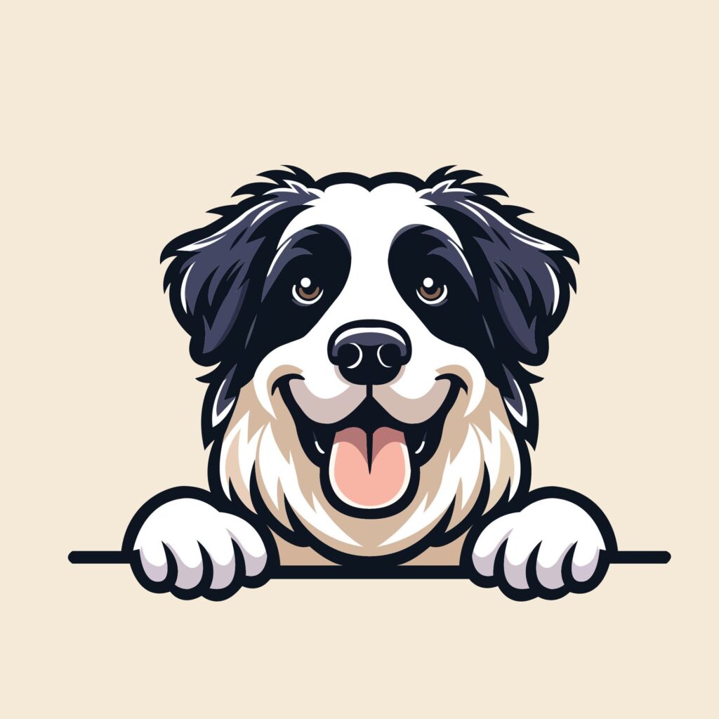 Kuvasz dog peeking Face illustration Free vector Free Vector