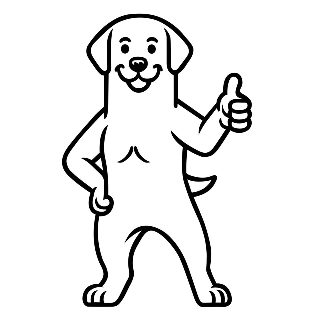 Labrador Retriever Dog Happy Thumbs Up illustration Free Vector