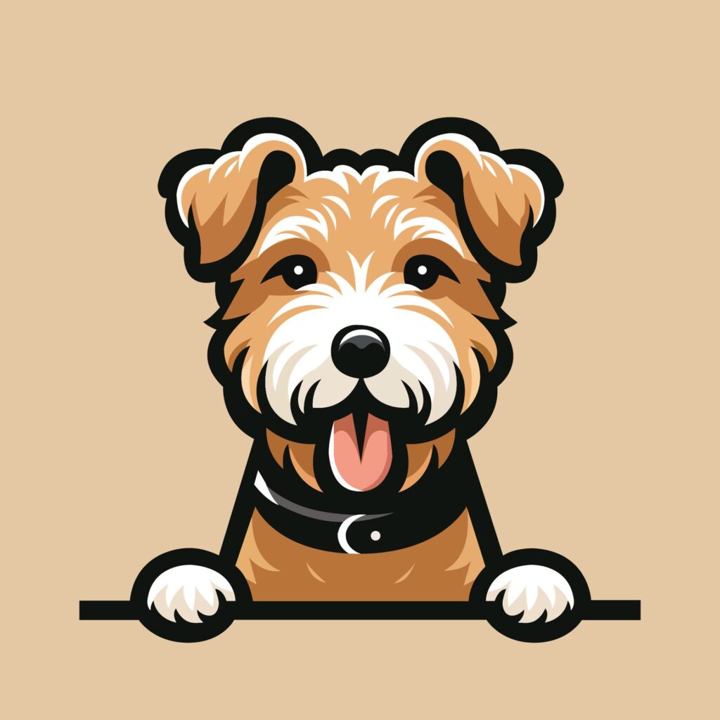 Lakeland Terrier peeking face illustration vector Free Vector