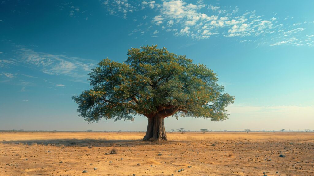 Large Tree Standing in Field Free Photo