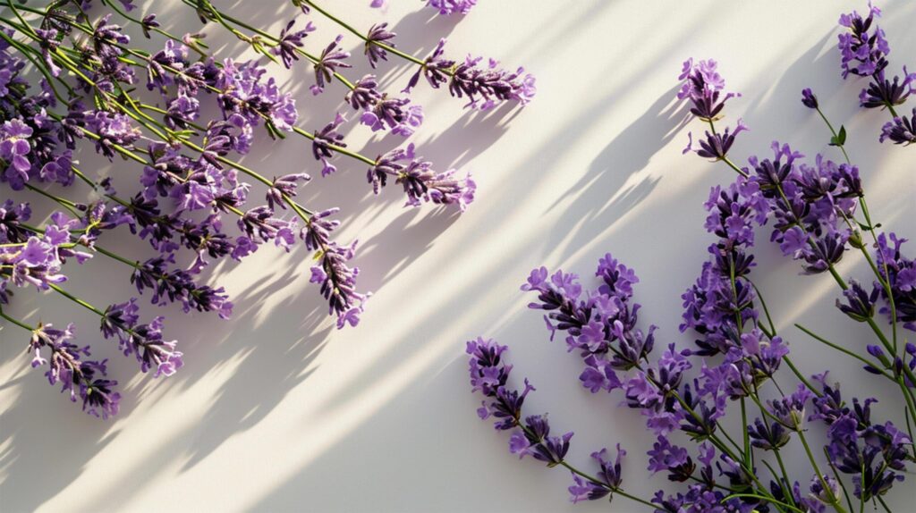 Lavender Flowers Flat Lay for Background Free Photo