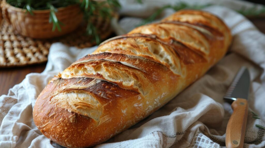 Loaf of Bread on Table Free Photo