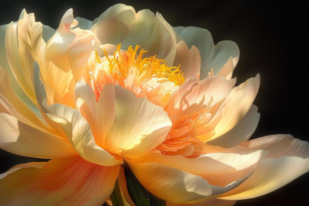 Luminous Peony in Bloom Free Photo