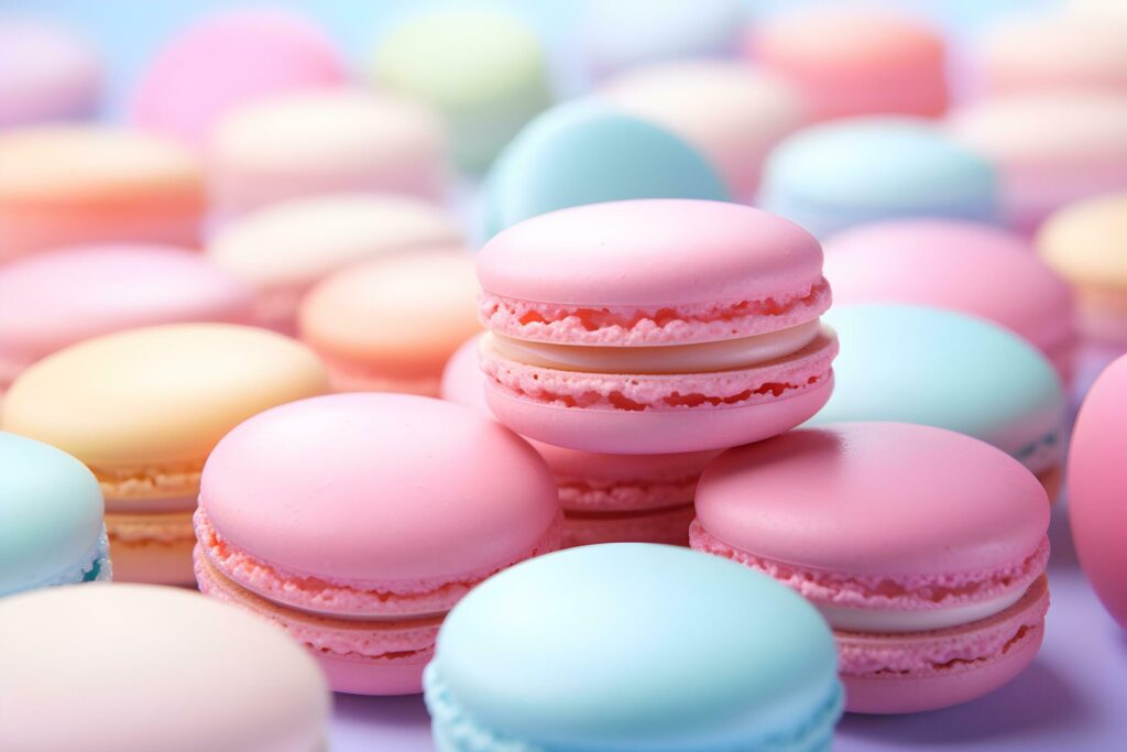 macaroons on a table Free Photo