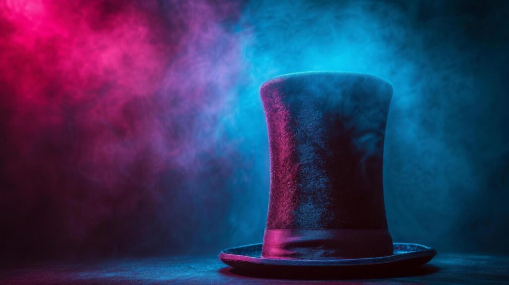 AI generated Magic background with magician’s hat Stock Free