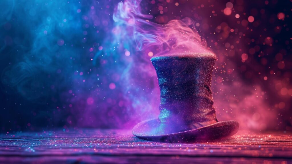 Magic background with magician’s hat Free Photo