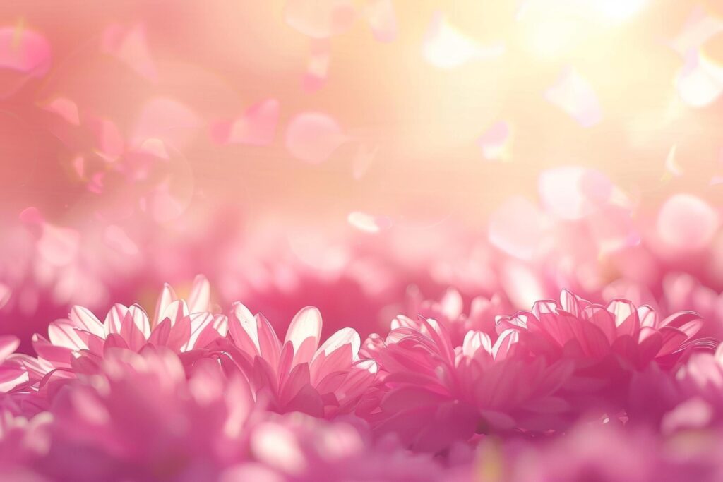 Magical Pink Flowers with Dreamy Bokeh Light Effects Free Photo