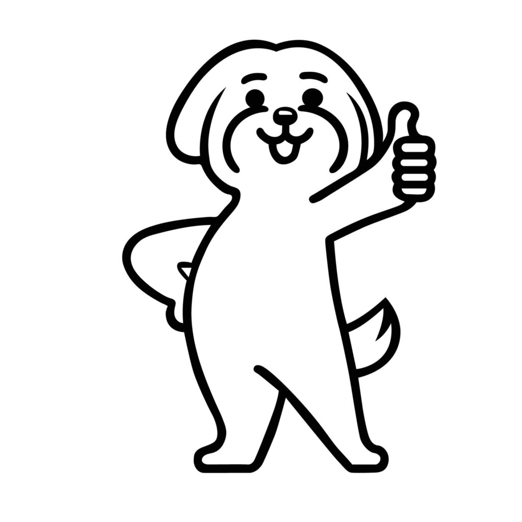 Maltese Dog Happy Thumbs Up illustration Free Vector