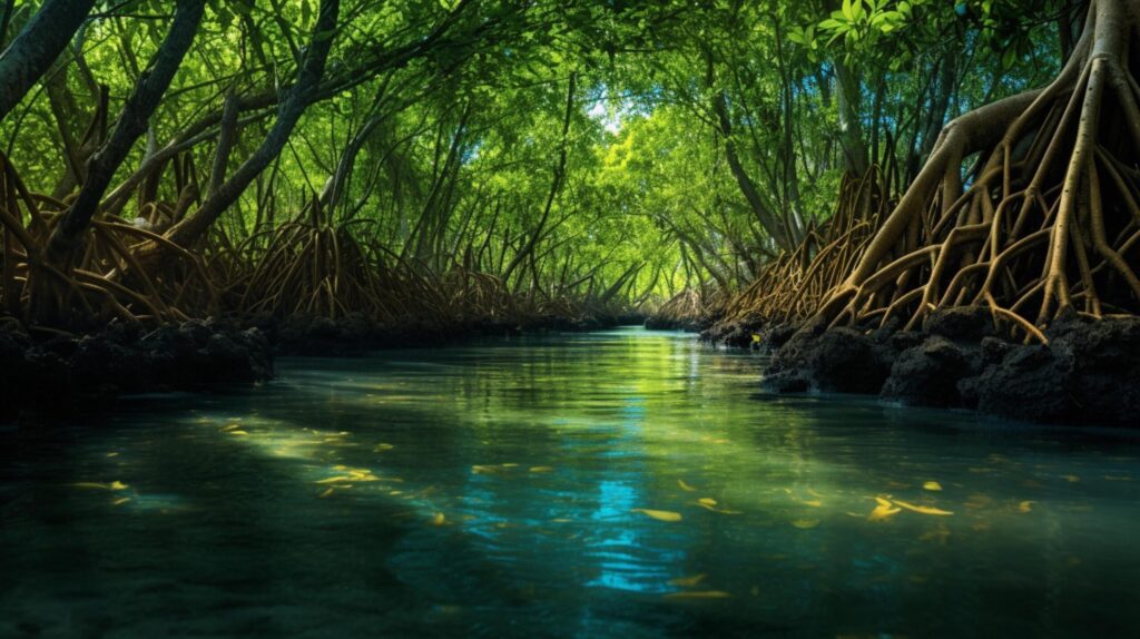 Mangrove Forest Nature background Free Photo