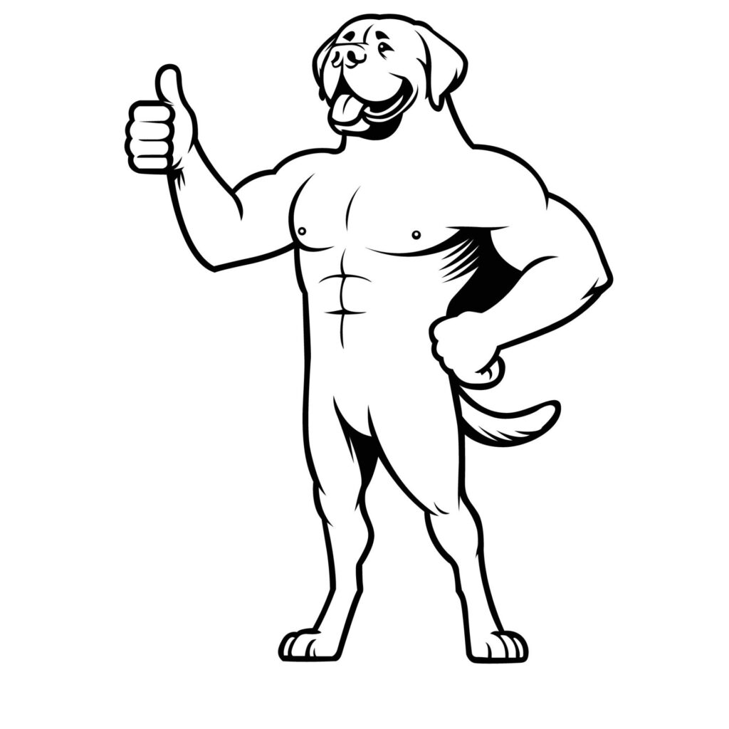 Mastiff Dog Happy Thumbs Up illustration Free Vector