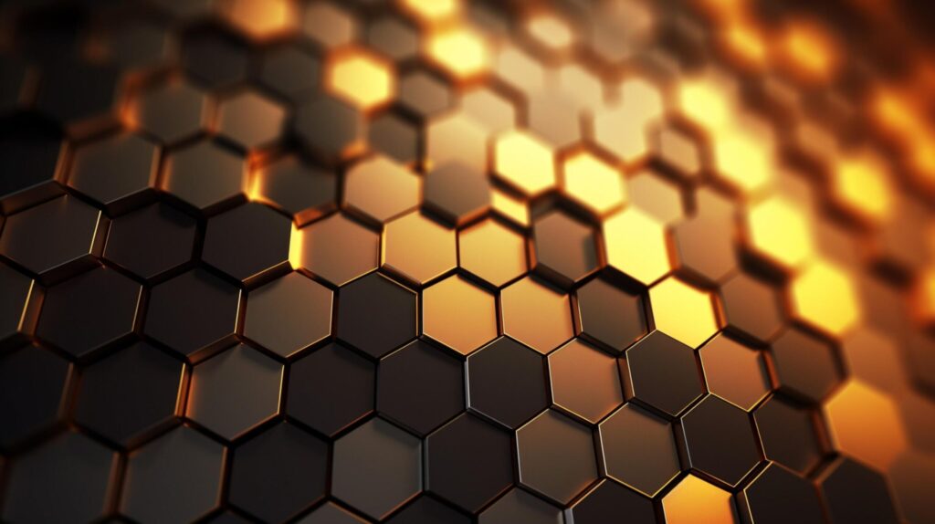 Metallic Grid with Hexagonal Shapes background Free Photo