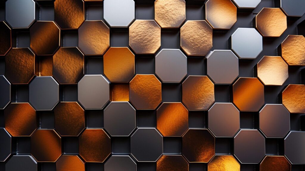 Metallic Honeycomb Pattern background Free Photo