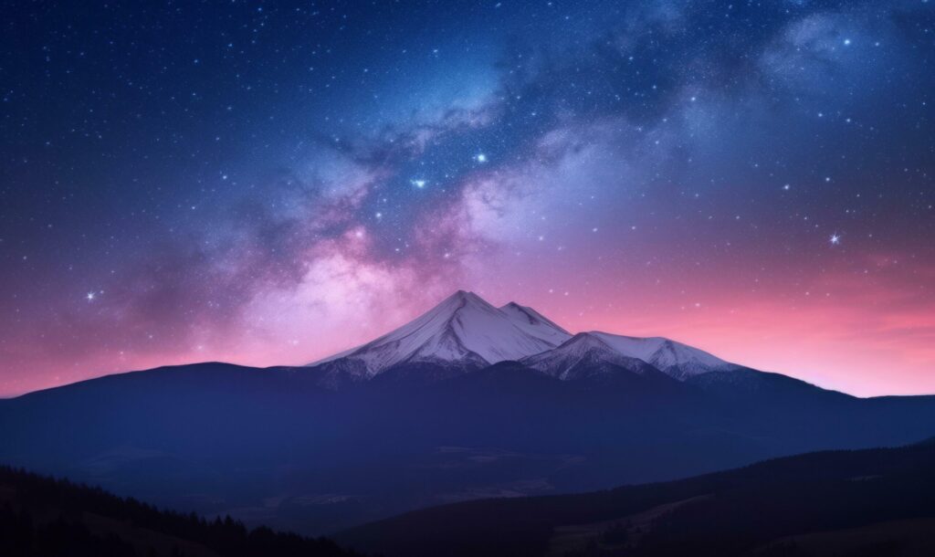 Milky way stars over mountains Free Photo