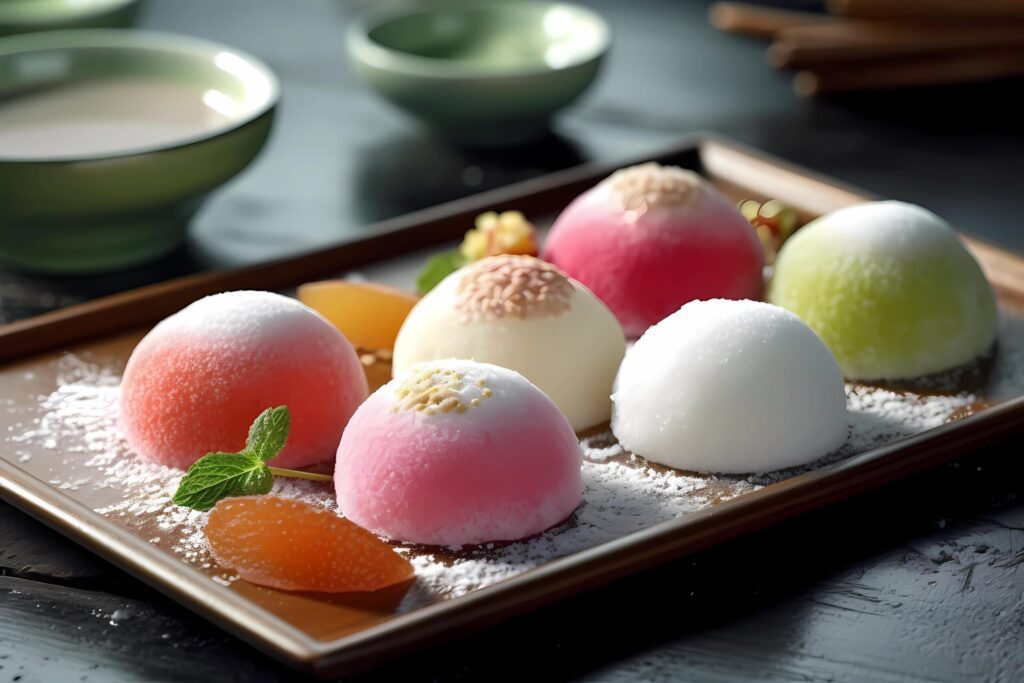 Mochi – Originally from Japan, mochi is a chewy rice cake made from pounded glutinous rice. It often comes with various fillings like red bean paste or ice cream Free Photo