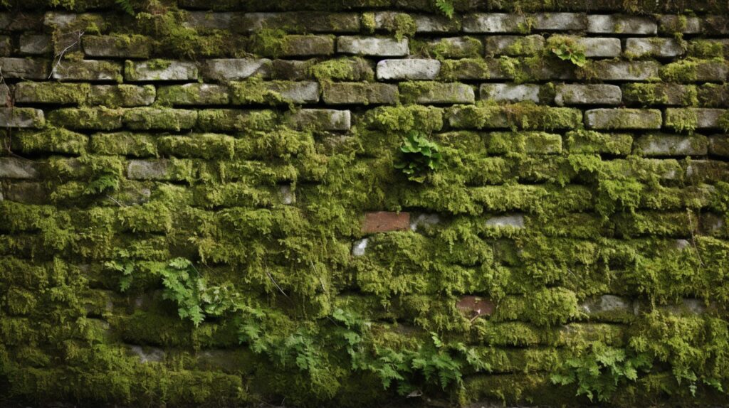 Mossy Brick Wall Background Free Photo