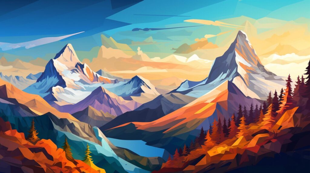 Mountain Abstract Art background Free Photo