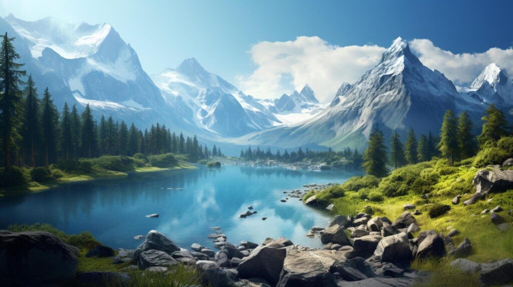 AI generated Mountain Background Stock Free