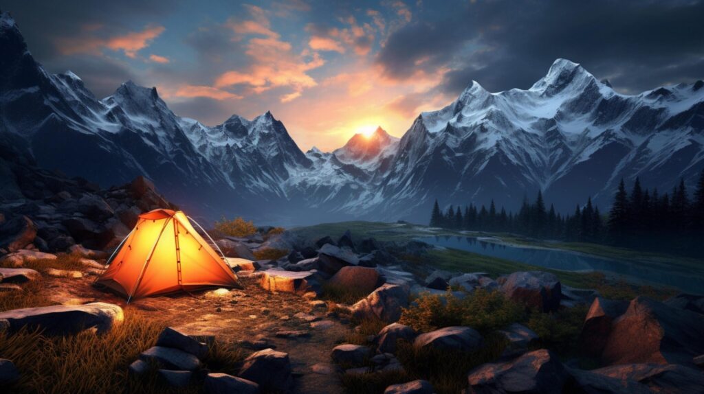 Mountain Camping Background Free Photo