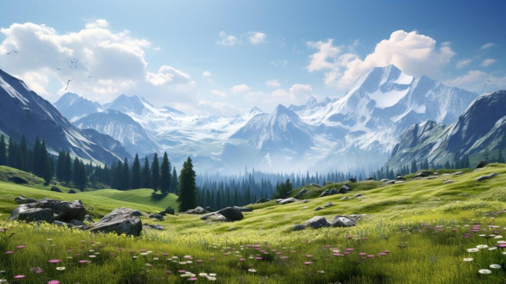 Mountain Meadow Background Free Photo