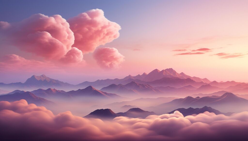 Mountain peak silhouetted against the colorful sunset sky generated by AI Free Photo