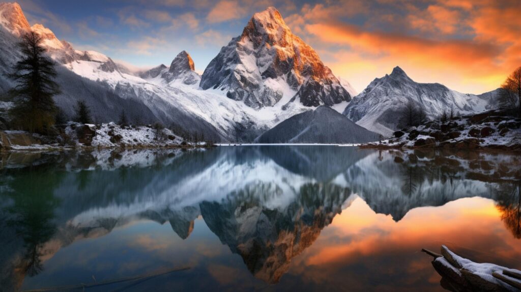 Mountain Reflections Background Free Photo