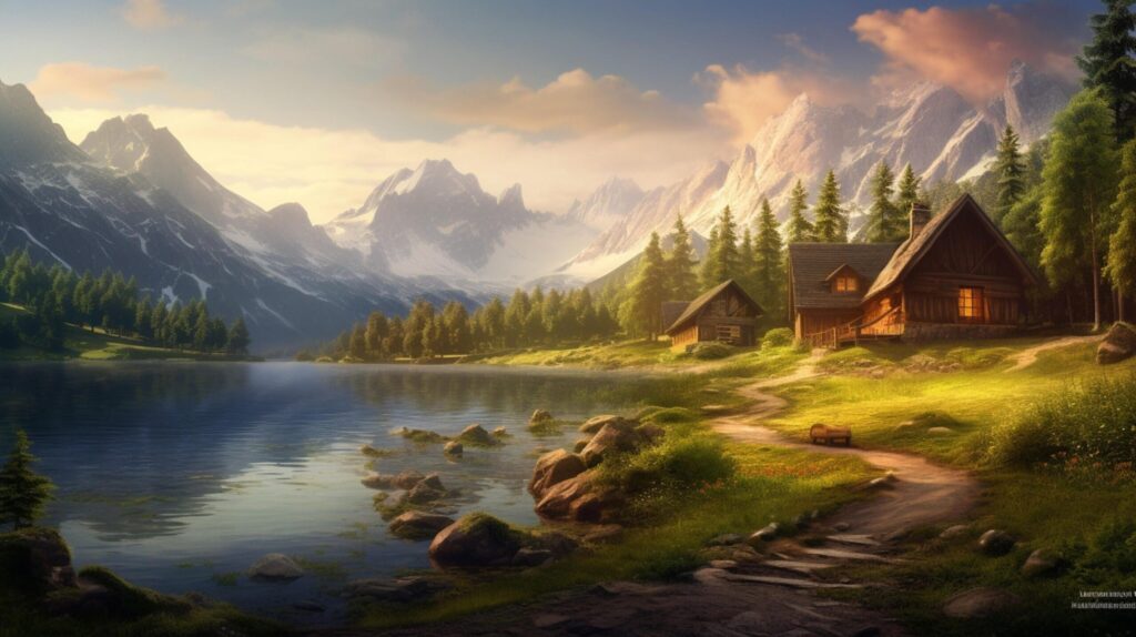 Mountain Retreat Background Free Photo