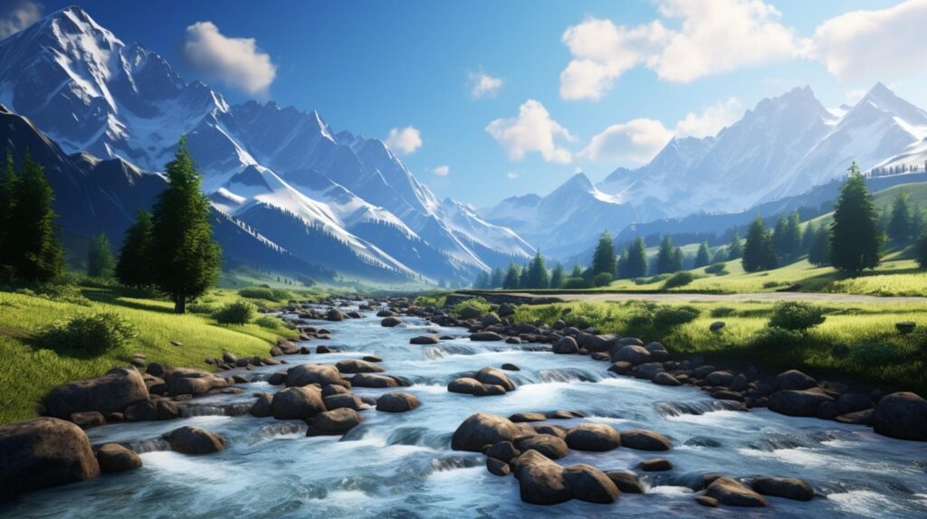 Mountain River Background Free Photo