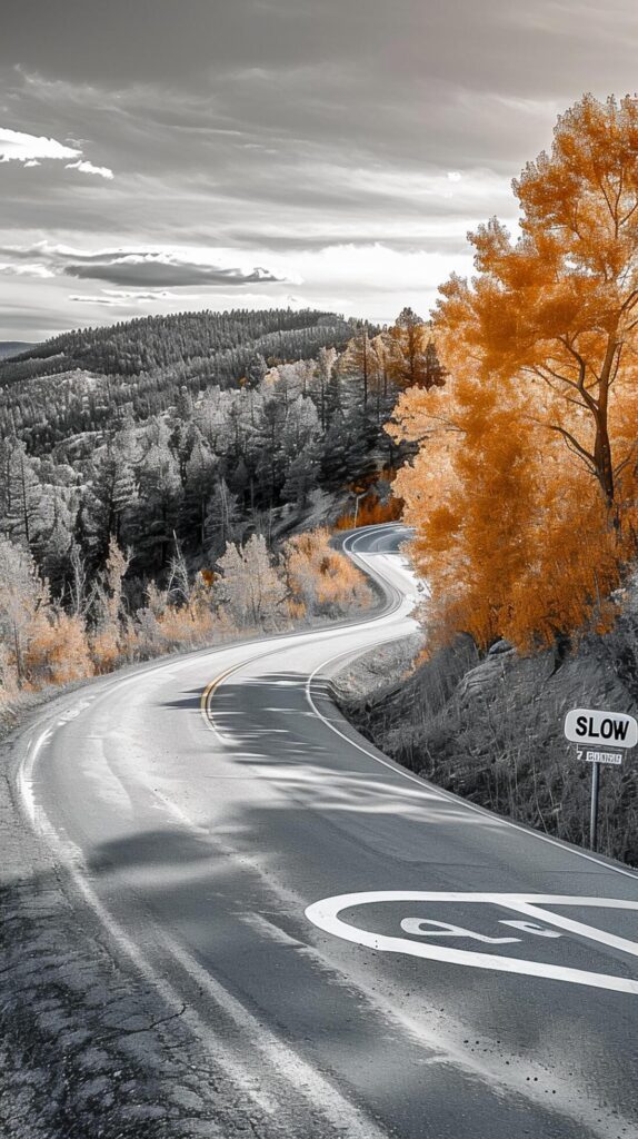 photo mountain road sunset surrounded by high rocky mountains and greenery under a cloudy sky Ai Generated Free Photo