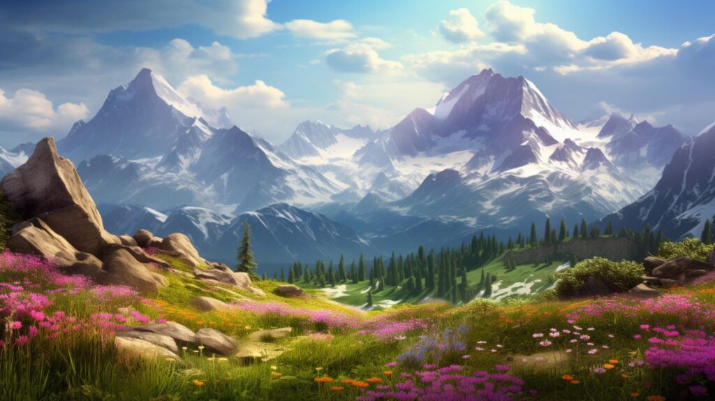 Mountain Springtime Renewal Background Free Photo