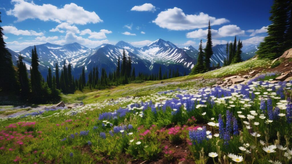 Mountain Wildflowers and Floral background Free Photo