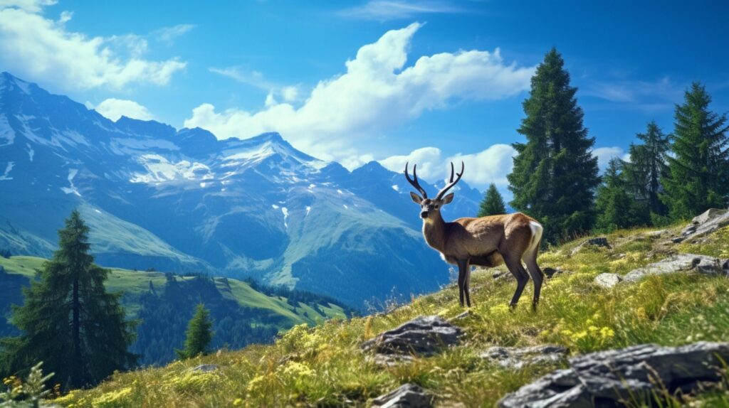 Mountain Wildlife Encounter Background Free Photo