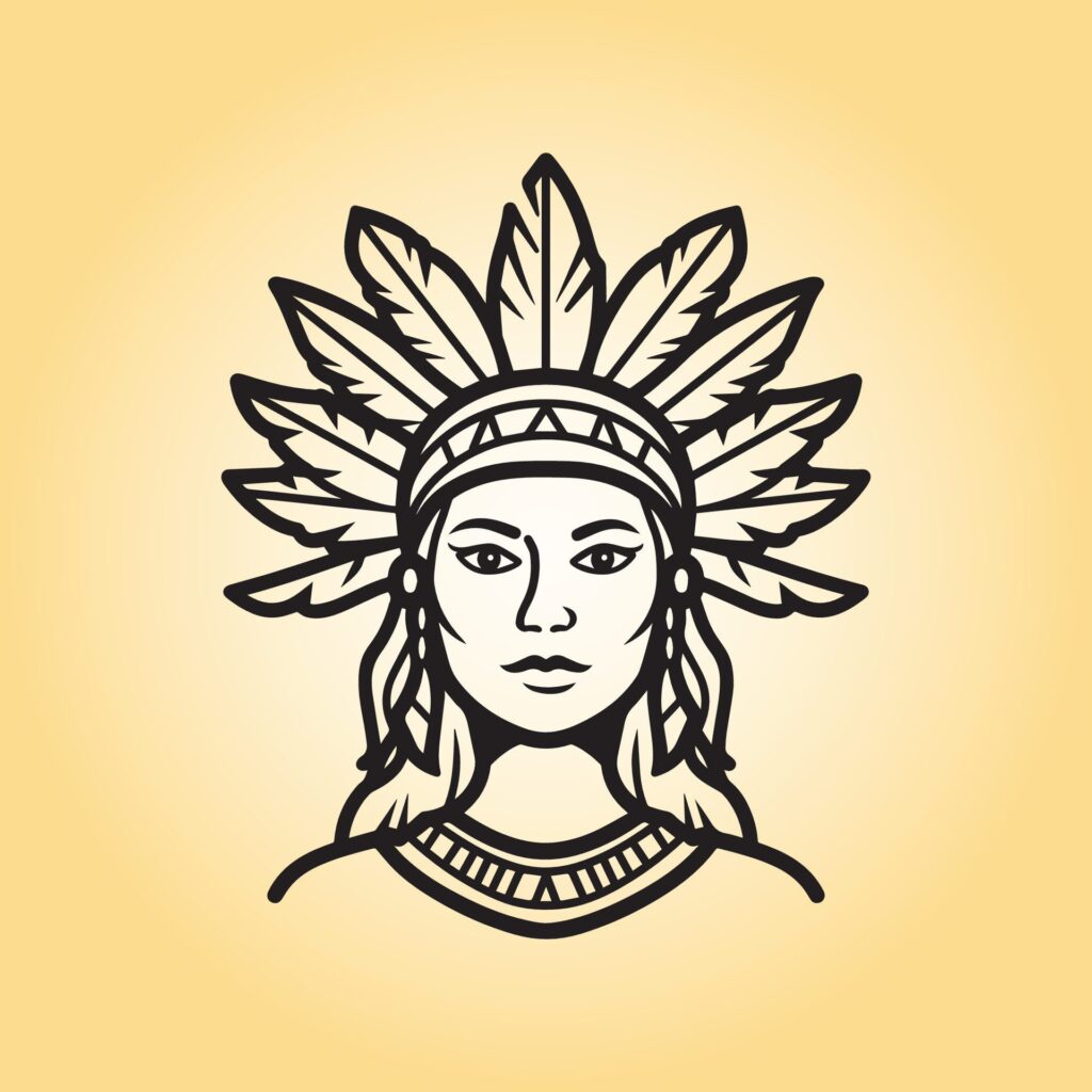 Native American head illustration Free Vector