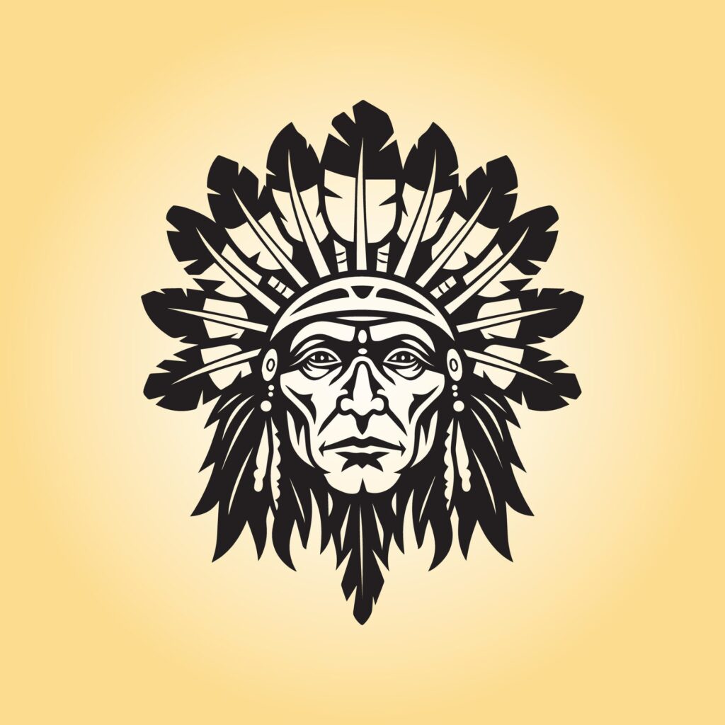 Native American head logo concept Free Vector