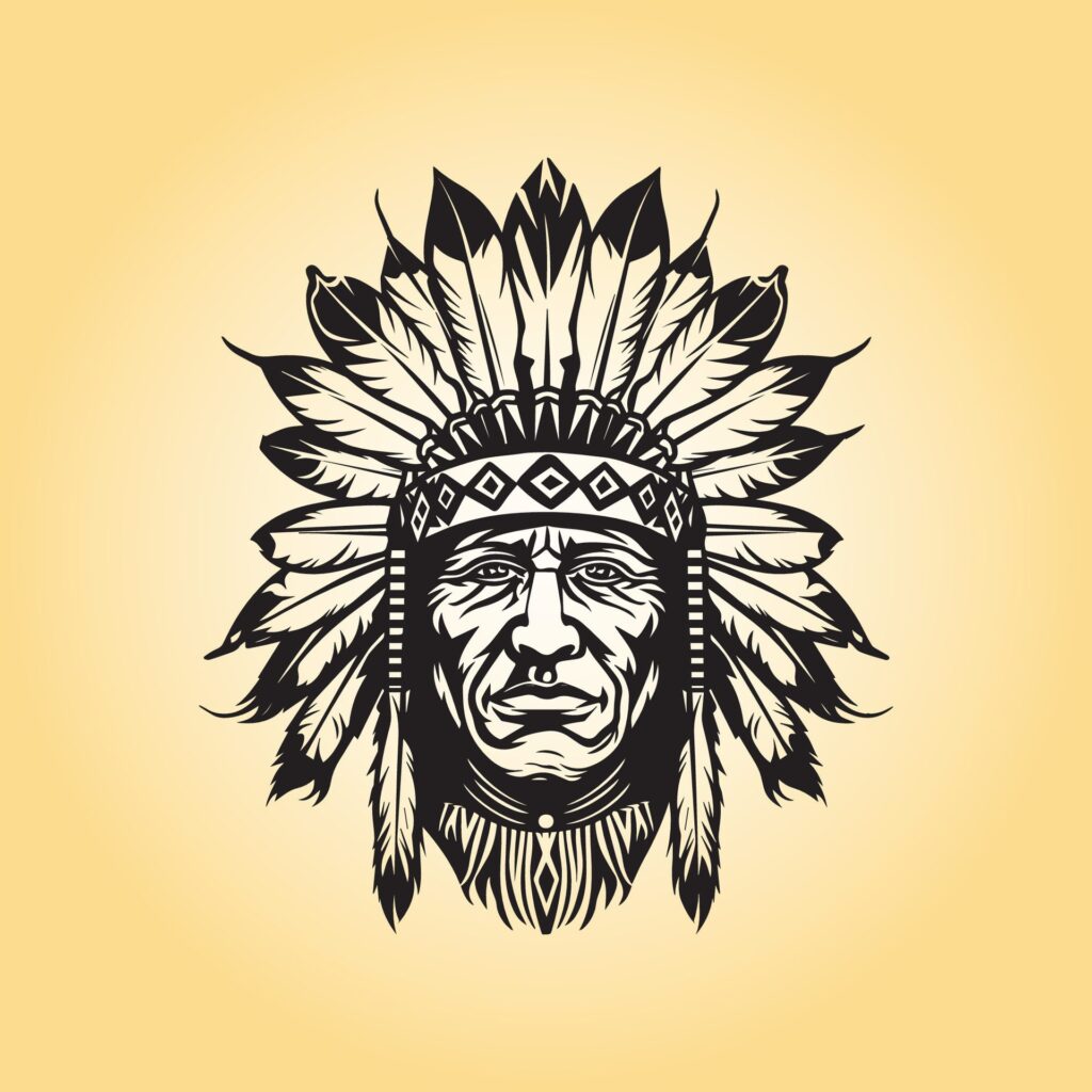 Native American vintage headdress vector illustration Free Vector