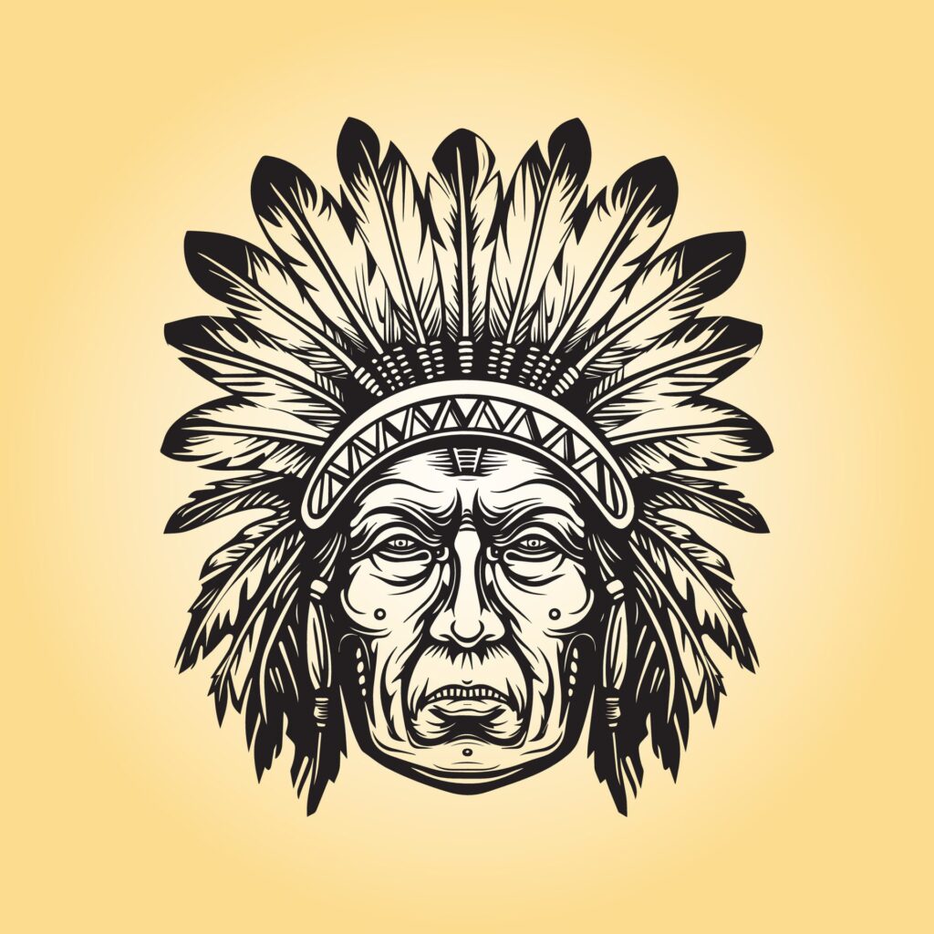 Native American vintage headdress illustration Free Vector