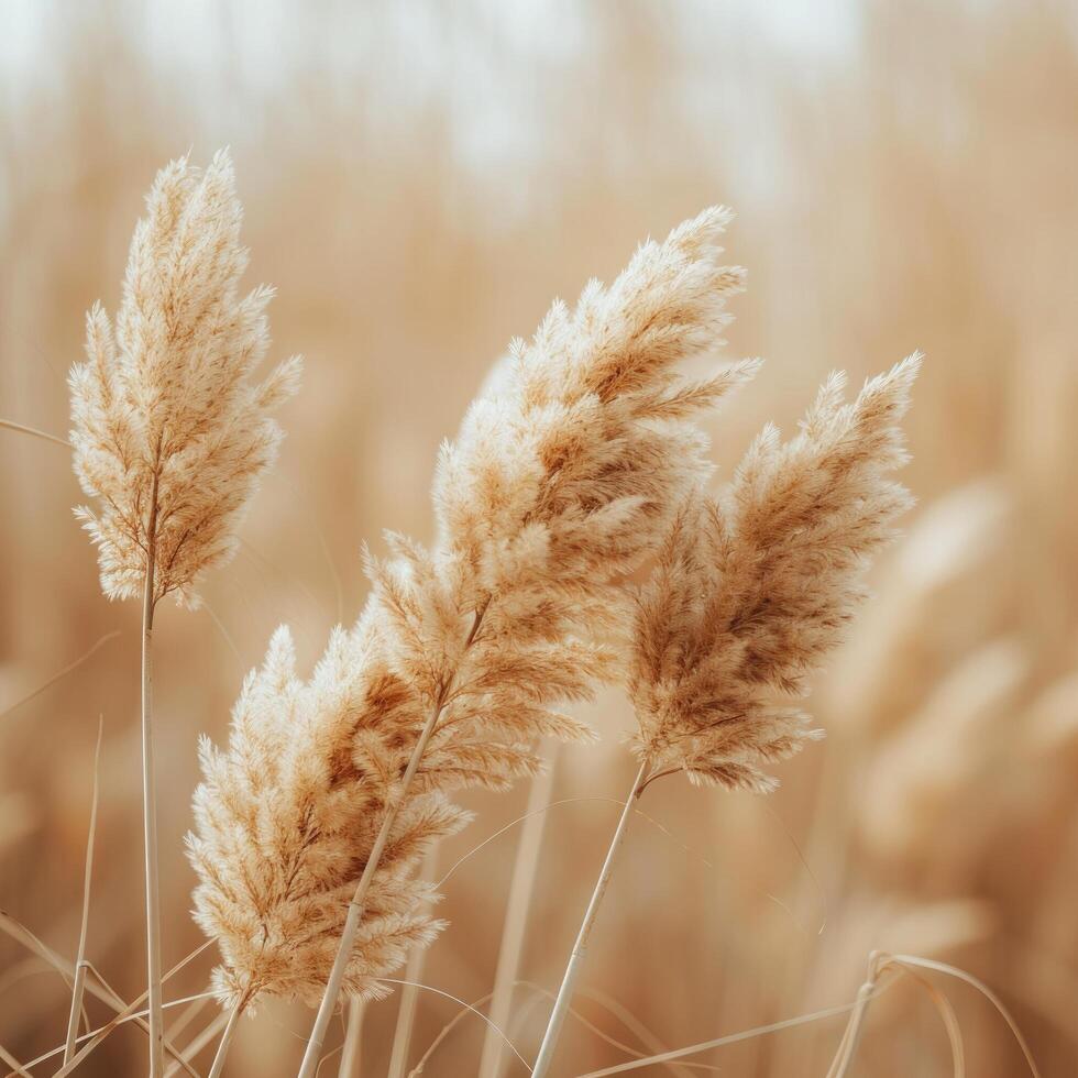 AI generated Natural Minimalist Background with dry grass Stock Free