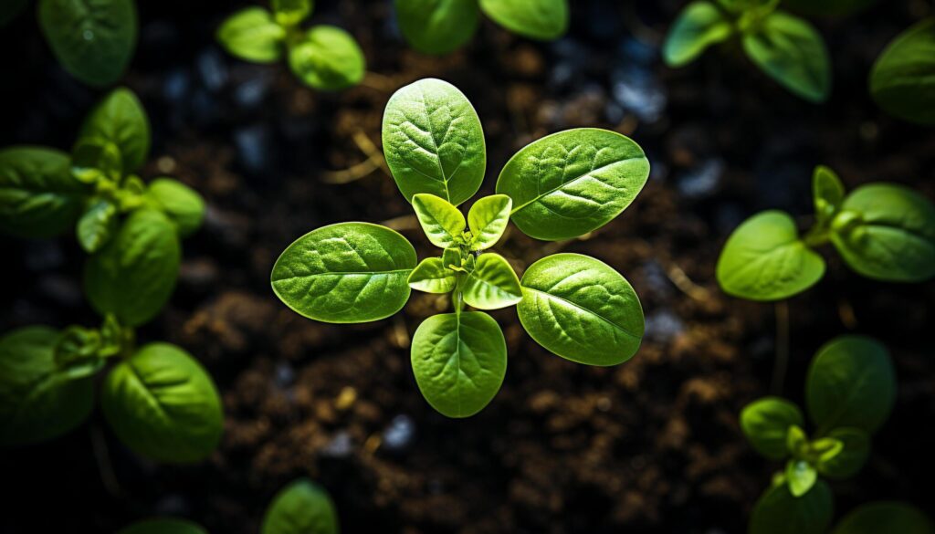 New life sprouts in the green, fresh, organic forest generated by AI Free Photo