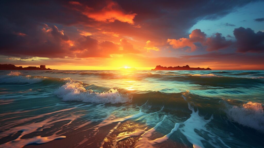 Ocean Sunrise Background Free Photo