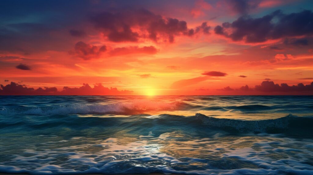 Ocean Sunset Landscape Background Free Photo