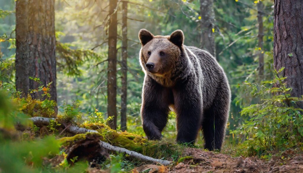 Photo of a bear in the forest Free Photo