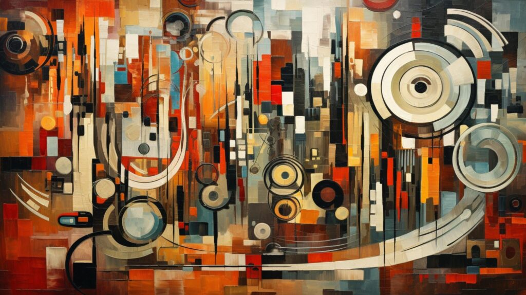 Oil Painting Abstract Collage of Retro Elements Free Photo