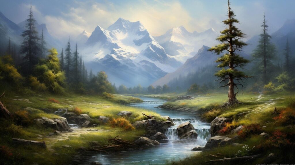 Oil Painting Landscape Background Free Photo